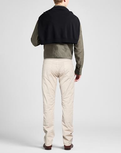 Man Jeans Beige Size 38 Cotton, Elastane