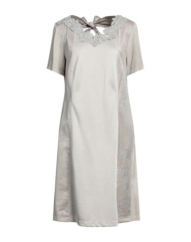 Woman Midi dress Taupe Size 10 Linen, Cotton, Elastane