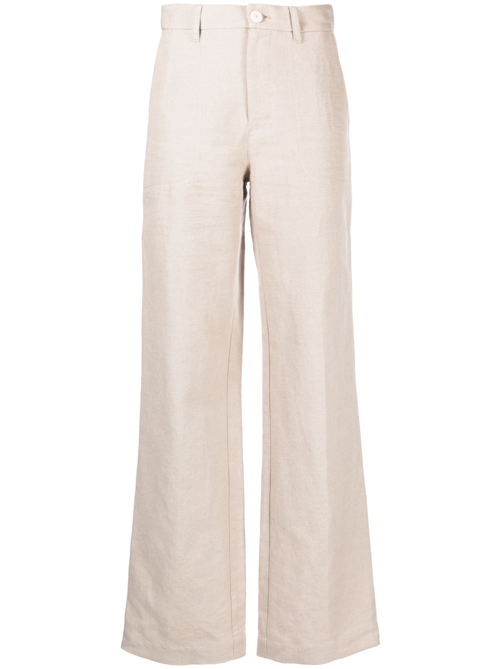 High-waist wide-leg trousers - Neutrals