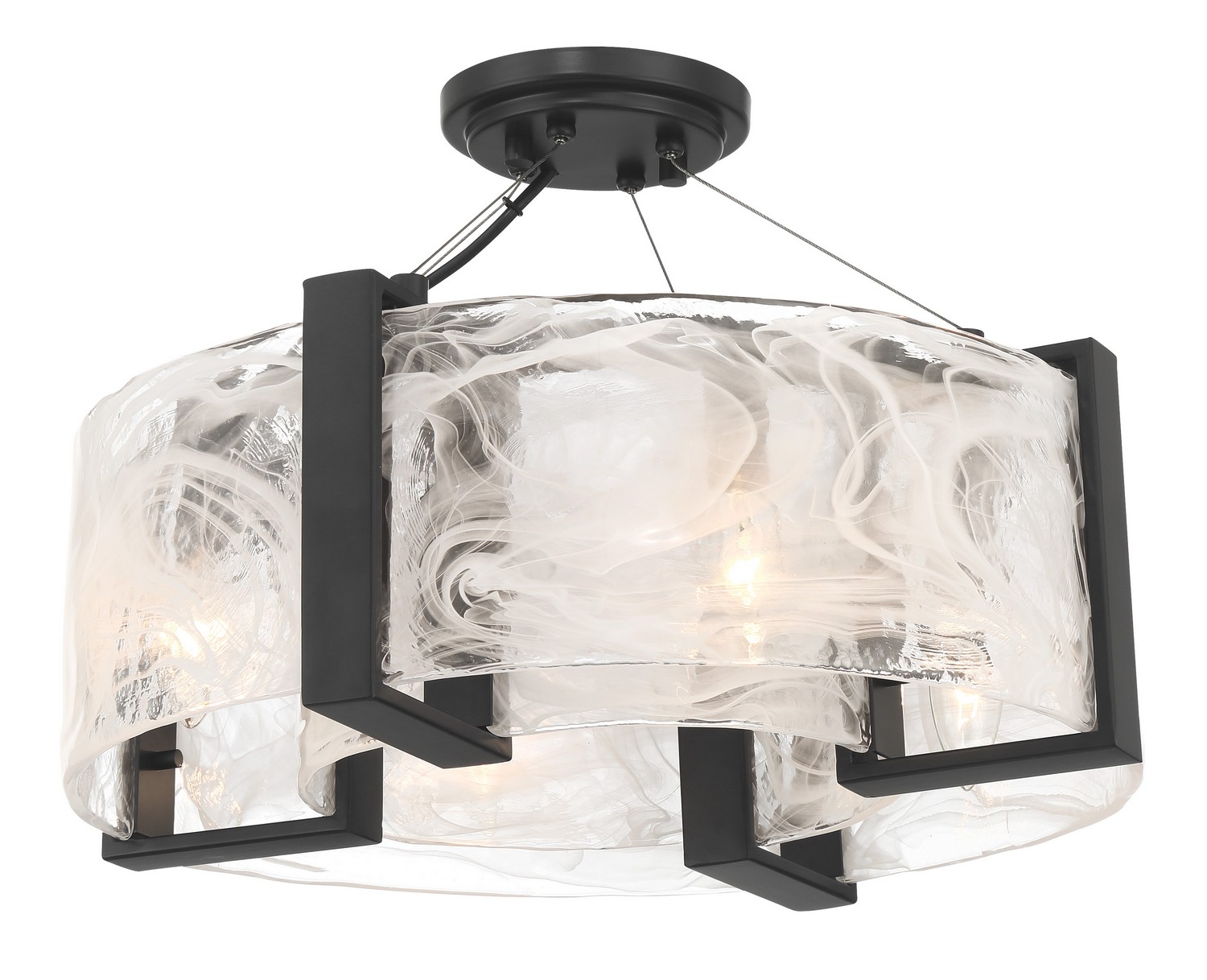 Coal Four Light Semi Flush Mount from the Cloud Break Collection