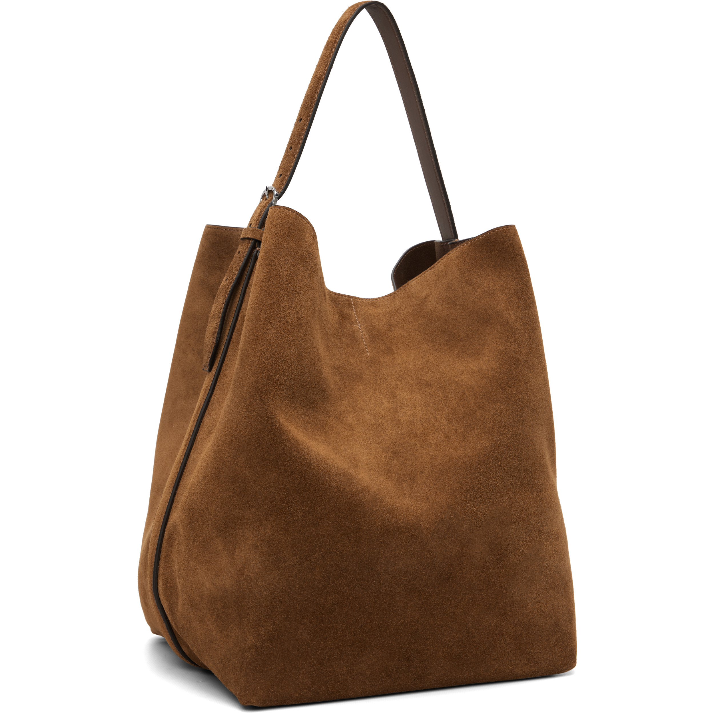 Tan Belted Suede Tote
