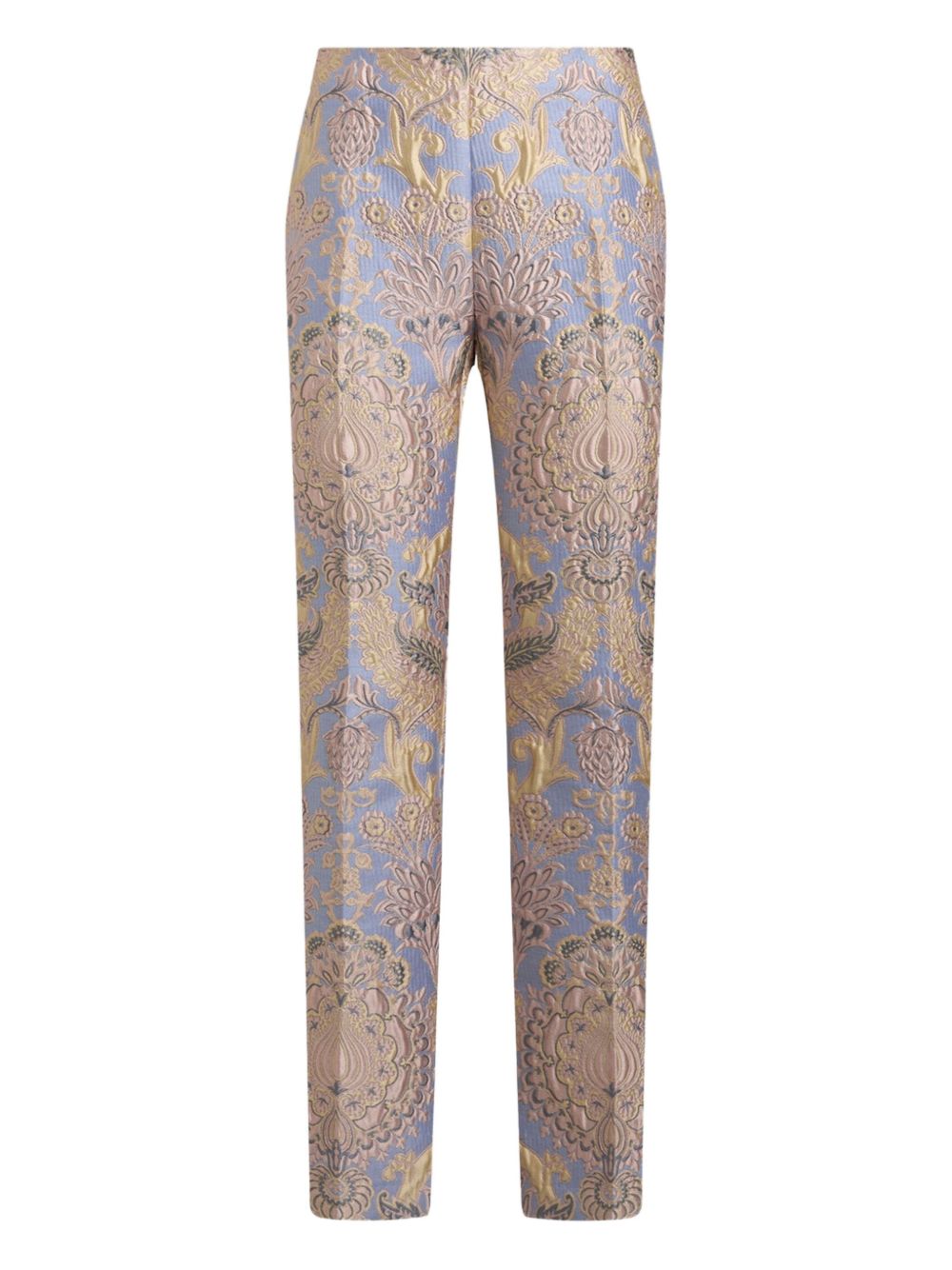 ETRO floral-jacquard trousers - Blue