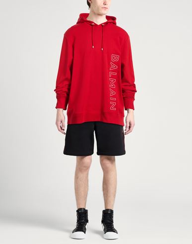 Man Sweatshirt Red Size XL Cotton