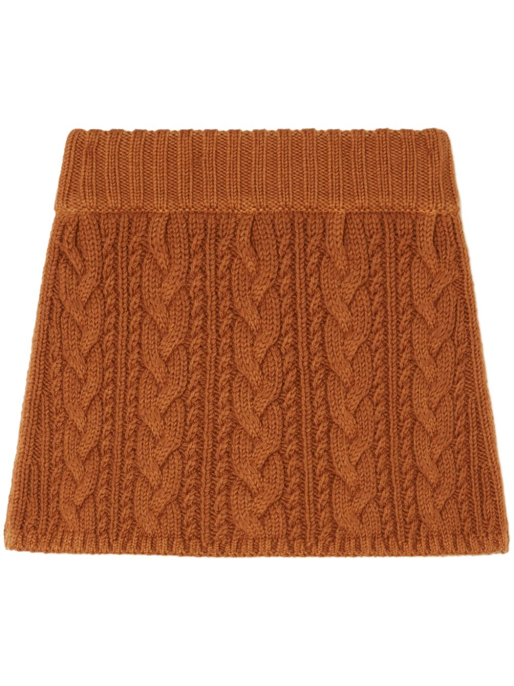 Cable-knit mid-rise skirt - Orange