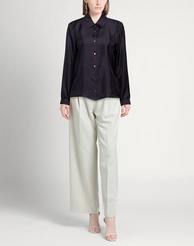 Woman Shirt Navy Size 8 Silk