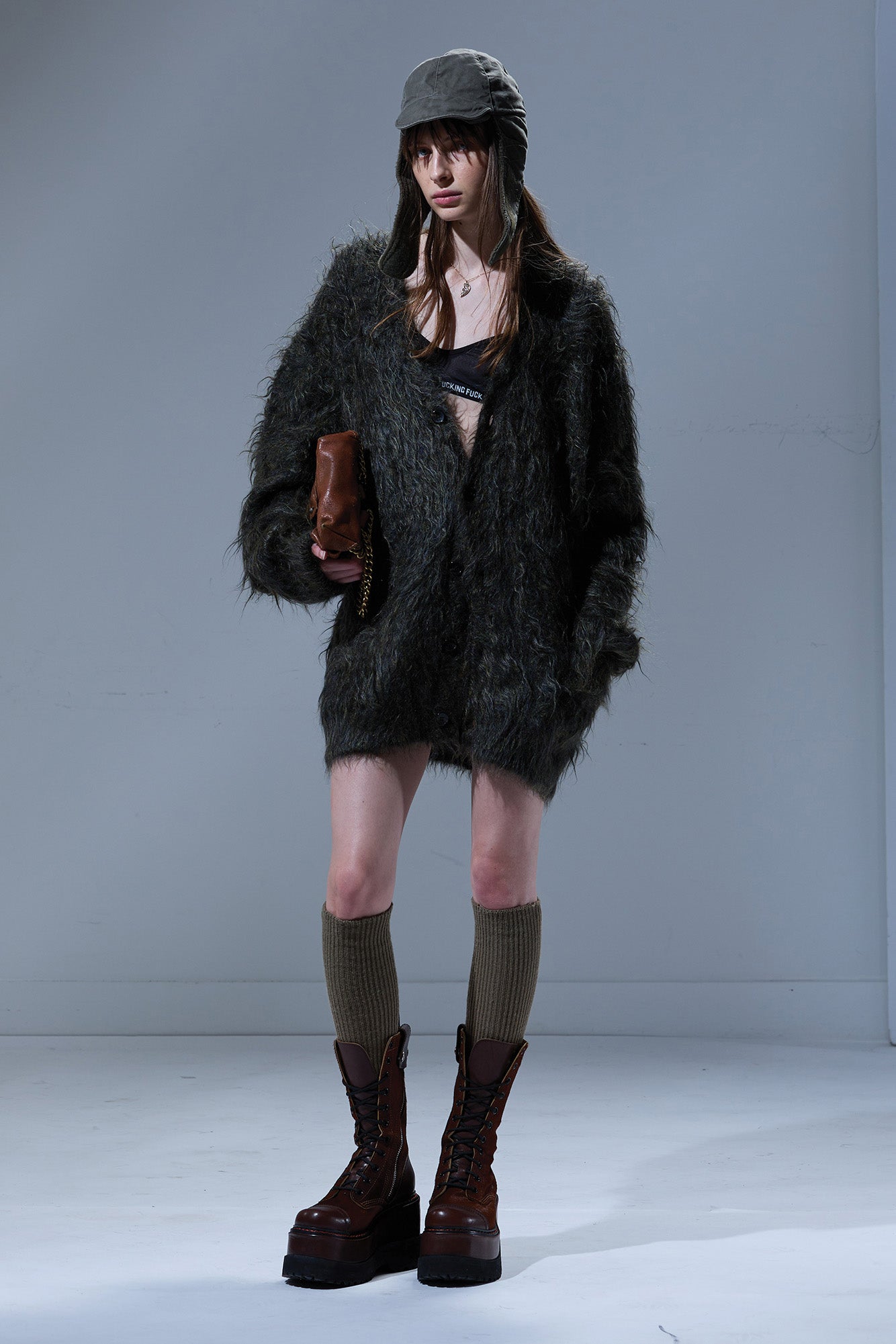 R13 Boyfriend Cardigan - Heather Olive Green