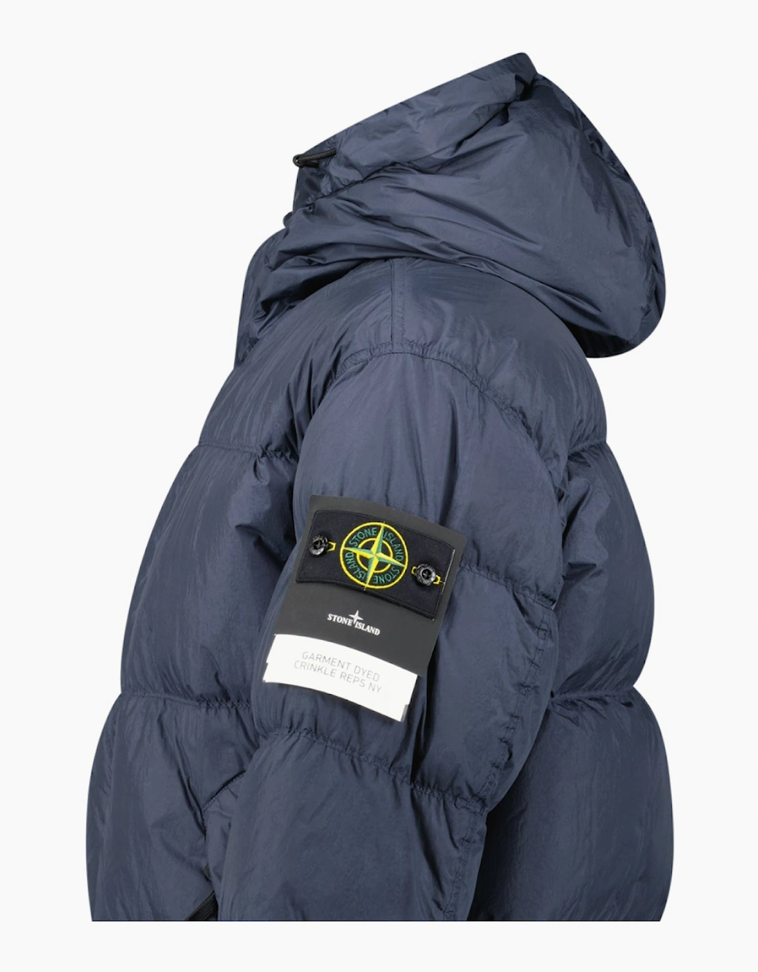 Men's Stone Island Hooded Down Crinkle Reps NY Jacket in Navy - : 42/Regular