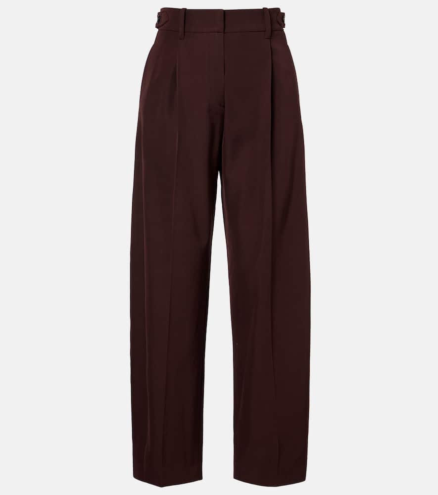 Wool and cotton straight pants
