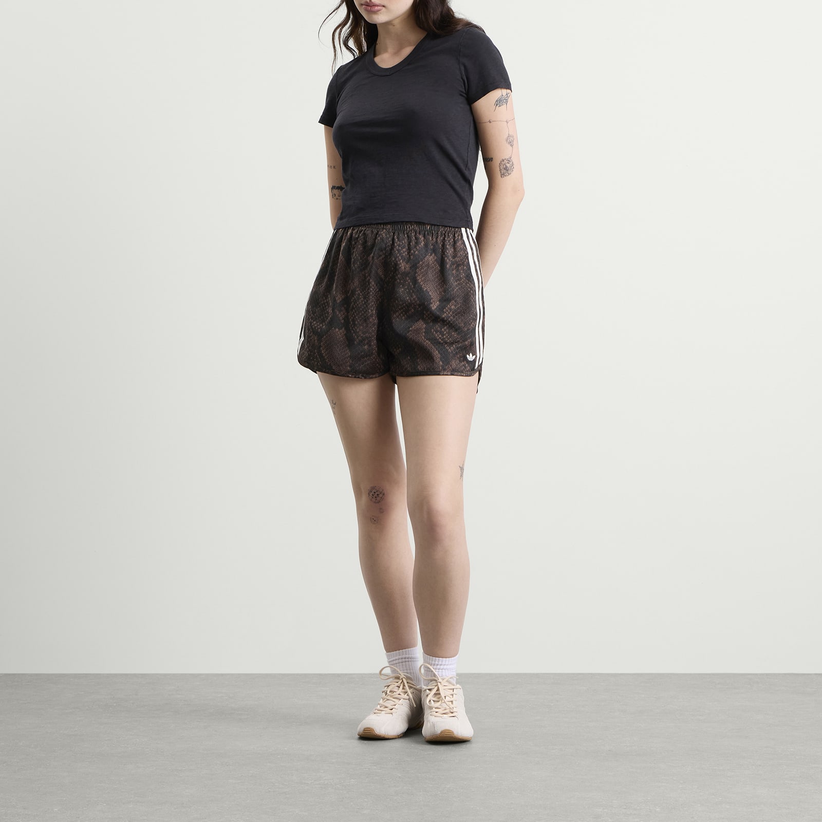 Women's Satin Shorts Earth Strata/Aurora Coffee