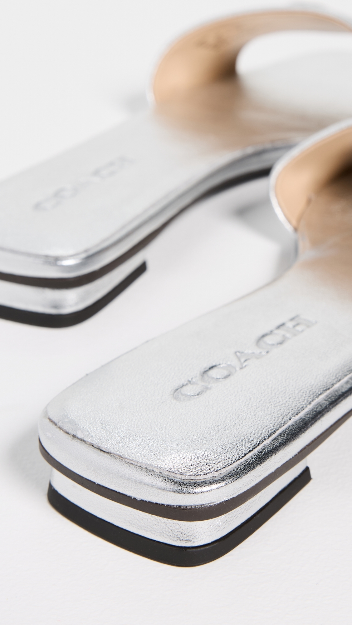 Sculpted C Flat Sandals Silver