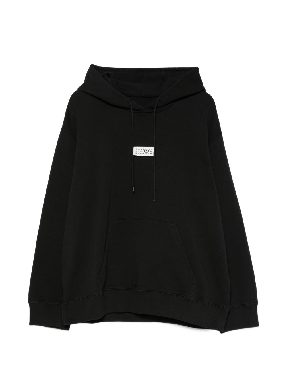 Logo-Patched Hoodie — Black