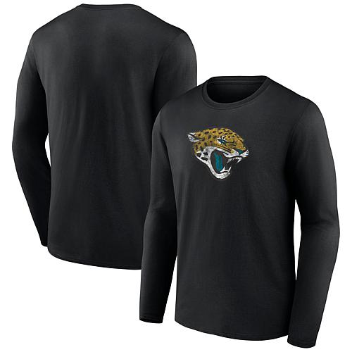 Men's Fanatics Black Jacksonville Jaguars Throwback Long Sleeve T-Shirt