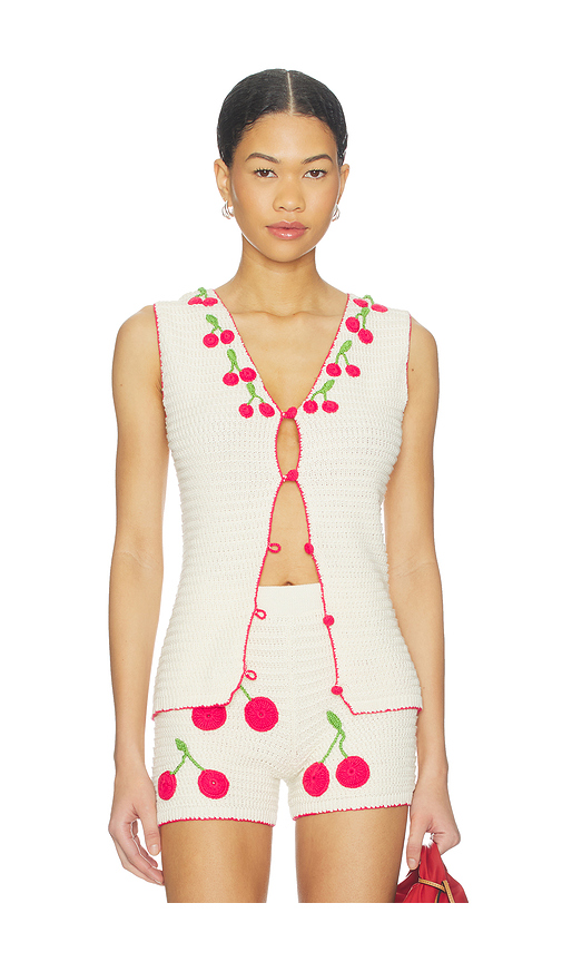 Capittana Sasha Cherry Top in Ivory. XS/S. Also in
