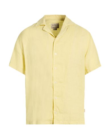 Man Shirt Pastel yellow Size XL Linen