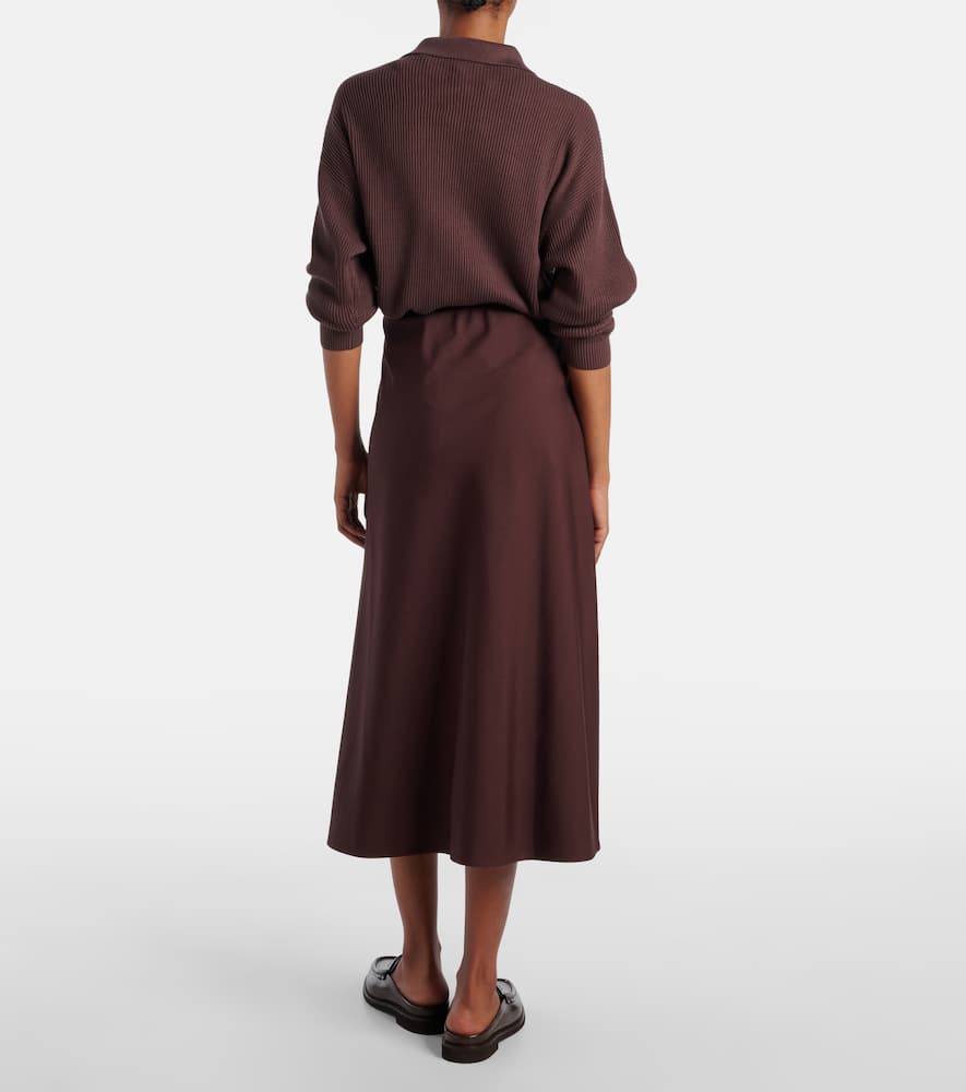 Wool-blend midi skirt
