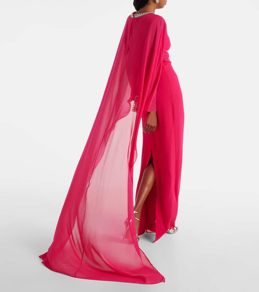 Roland Mouret Embellished silk chiffon gown