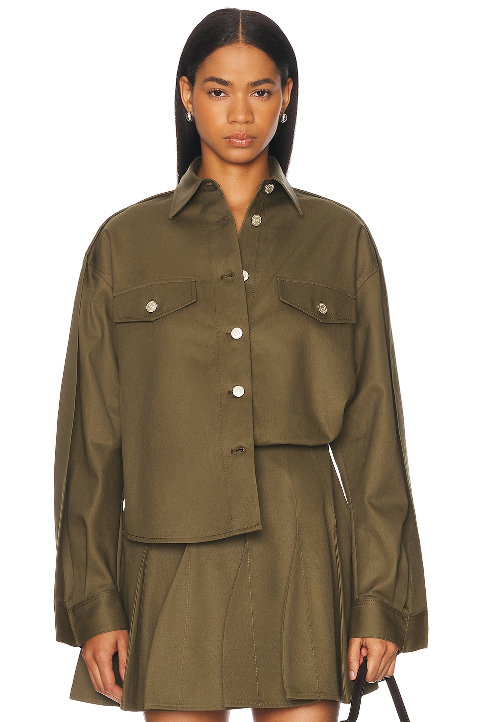 AnOnlyChild Burns Shirt in Olive Green - Green.  XS also in L