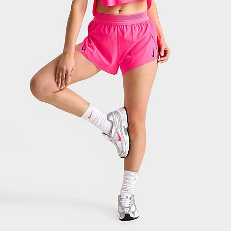 Women's AeroSwift Dri-FIT ADV Mid-Rise 3 Inch Brief-Lined Shorts in Hyper Pink/Black