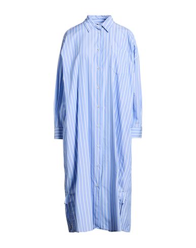 Woman Midi dress Light blue Size 4 Cotton