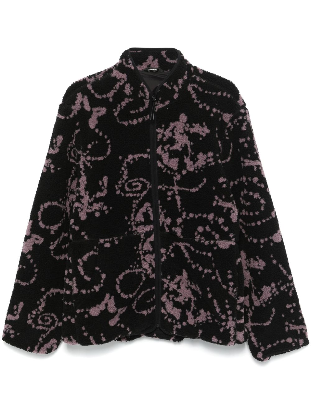 Printed fleece jacket - Black