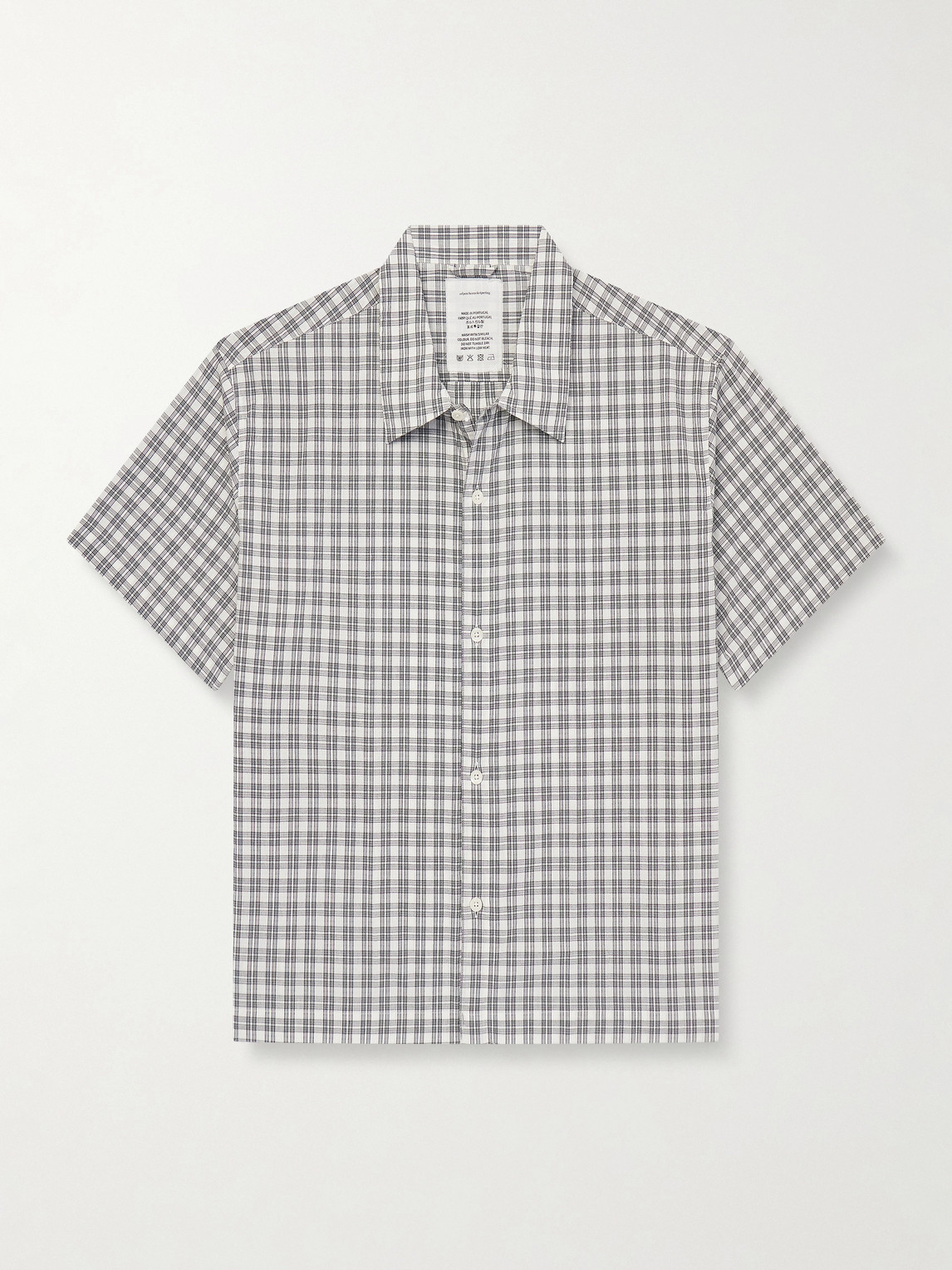 Holiday Checked Textured Cotton-Blend Shirt