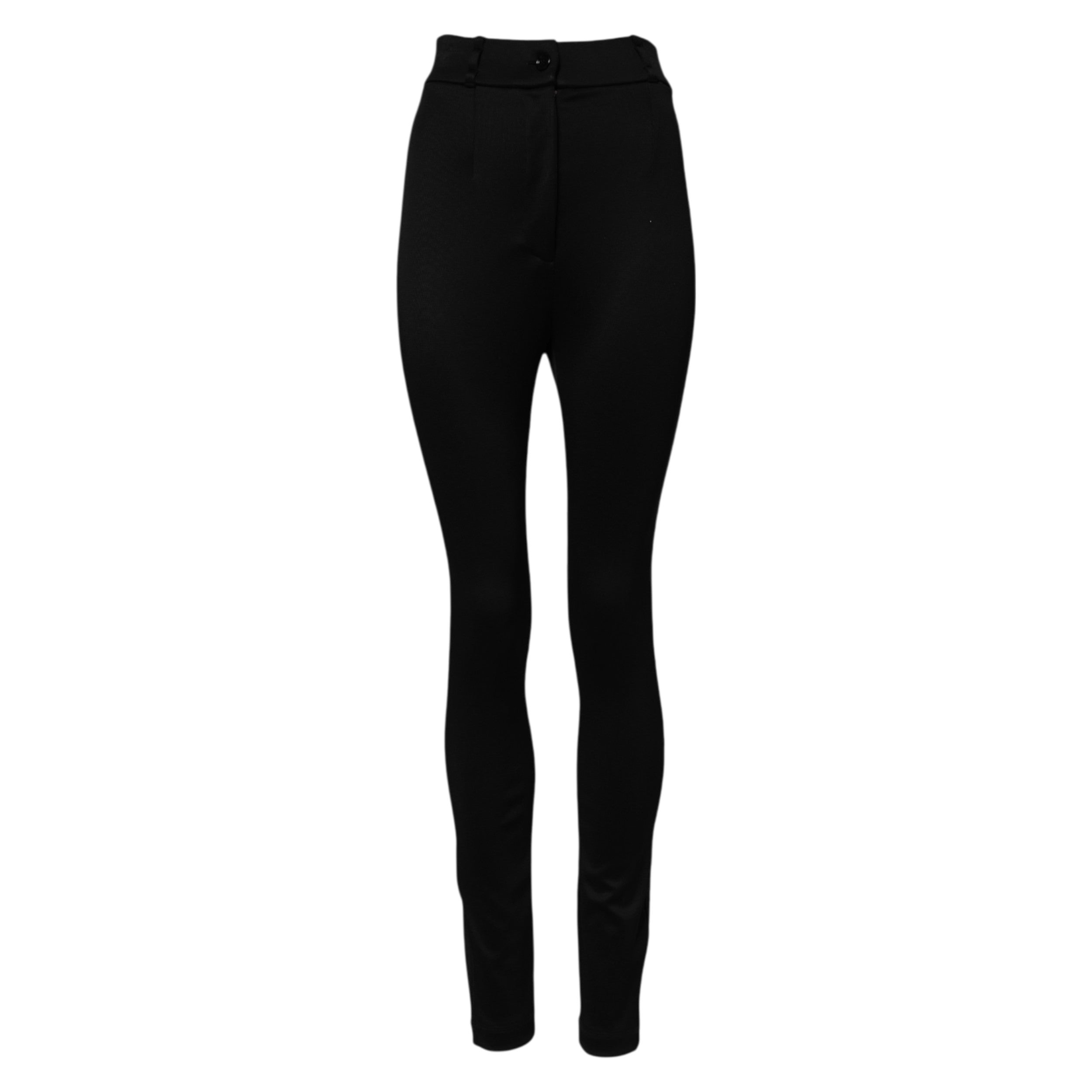 High-Waist Nylon Leggings — Black