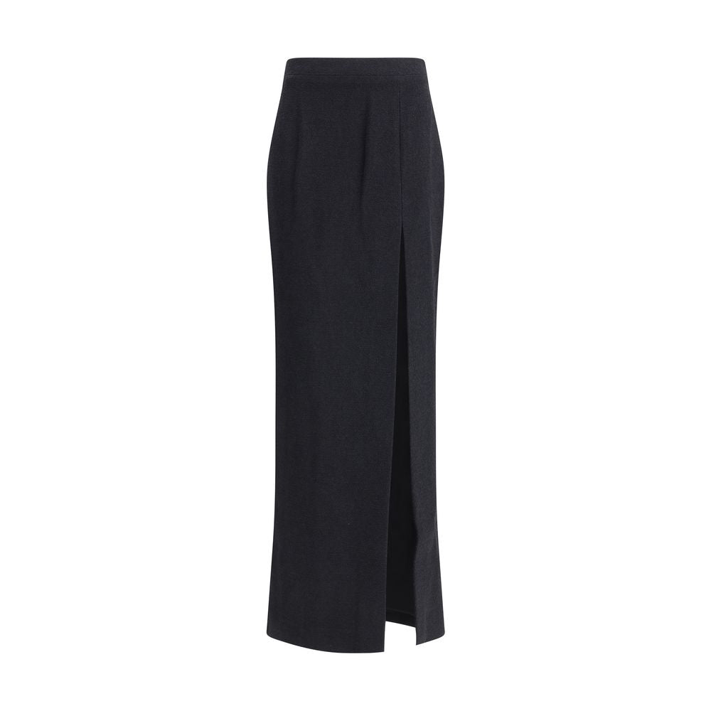 Tweed Wool Skirt — Black