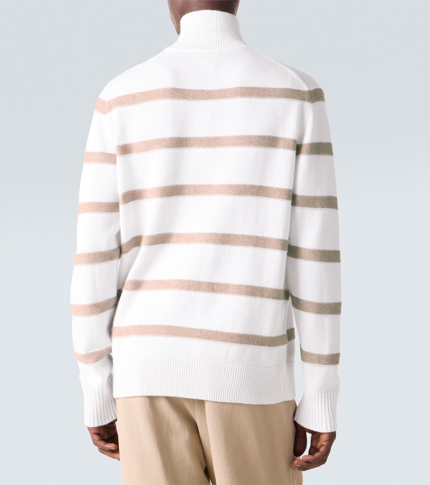 Striped cotton and cashmere sweater