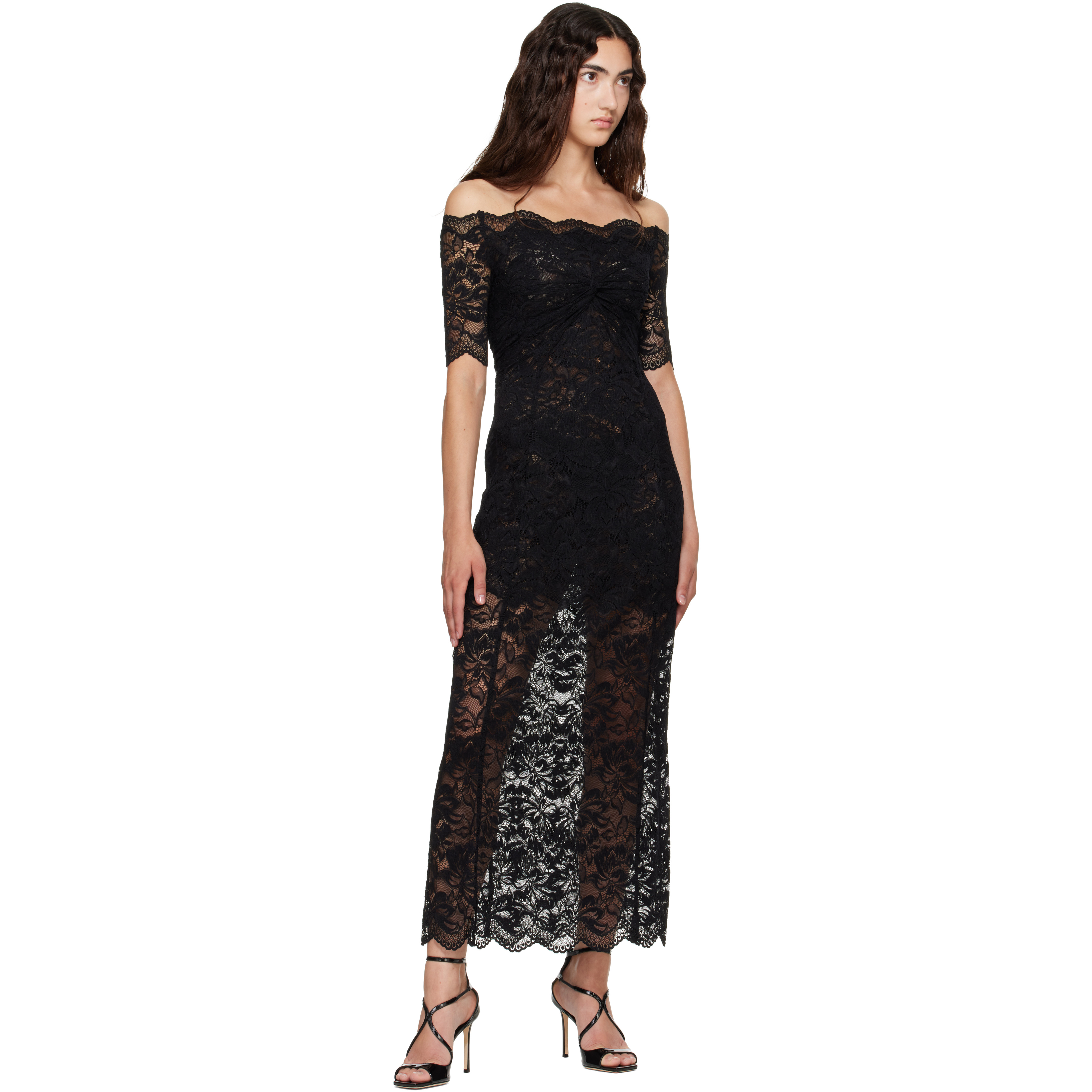 Purple Layered Lace Midi Dress