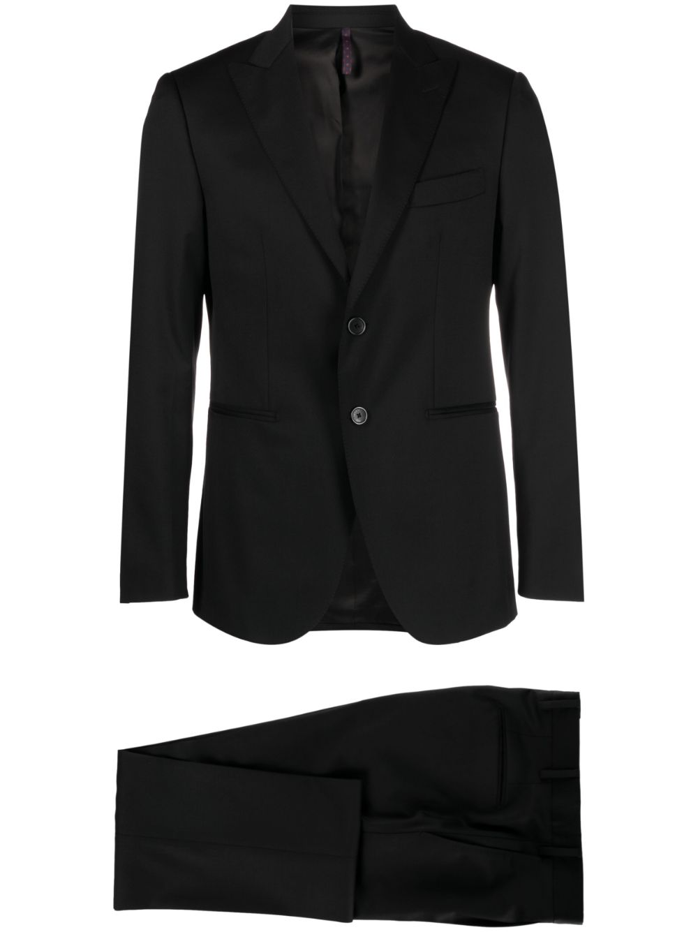 Single-breasted wool suit - Black