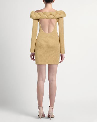 Woman Mini dress Sand Size 8 Baby alpaca wool, Polyester