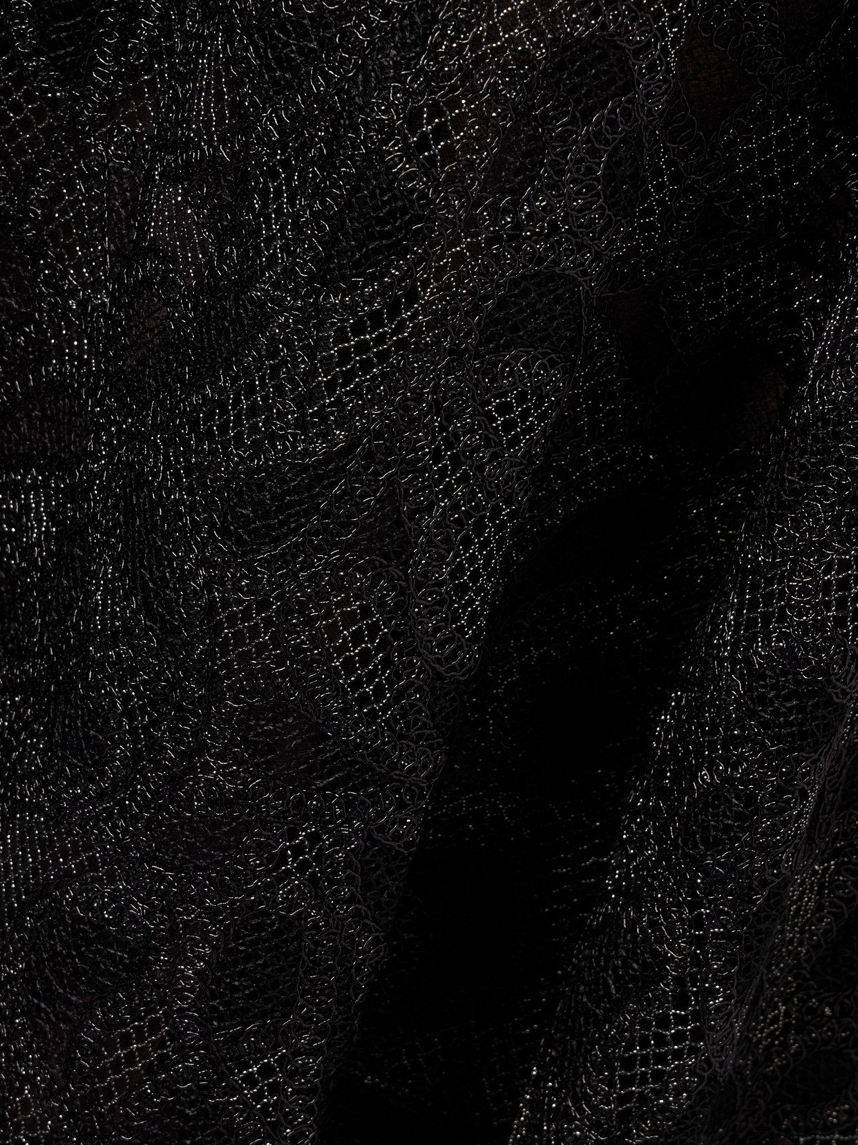 Elvina Strapless Metallic Guipure Lace Maxi Dress - Black