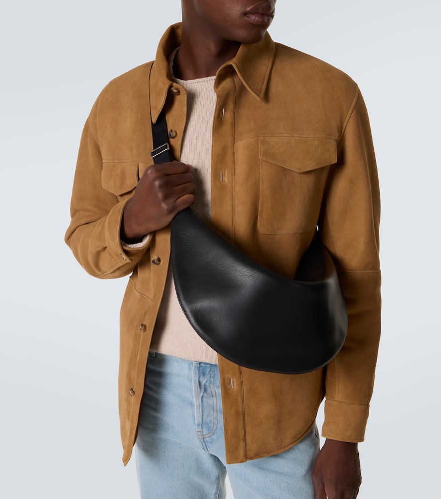 Crescent leather crossbody bag