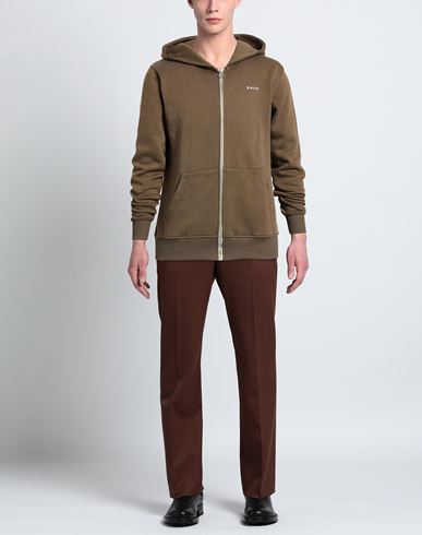 Man Sweatshirt Khaki Size S Cotton