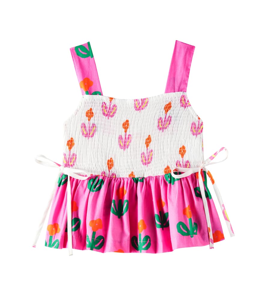 Fábula Flor Singela shirred cotton top
