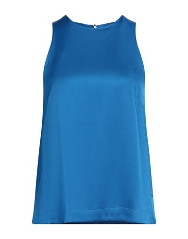 Woman Top Bright blue Size 6 Viscose