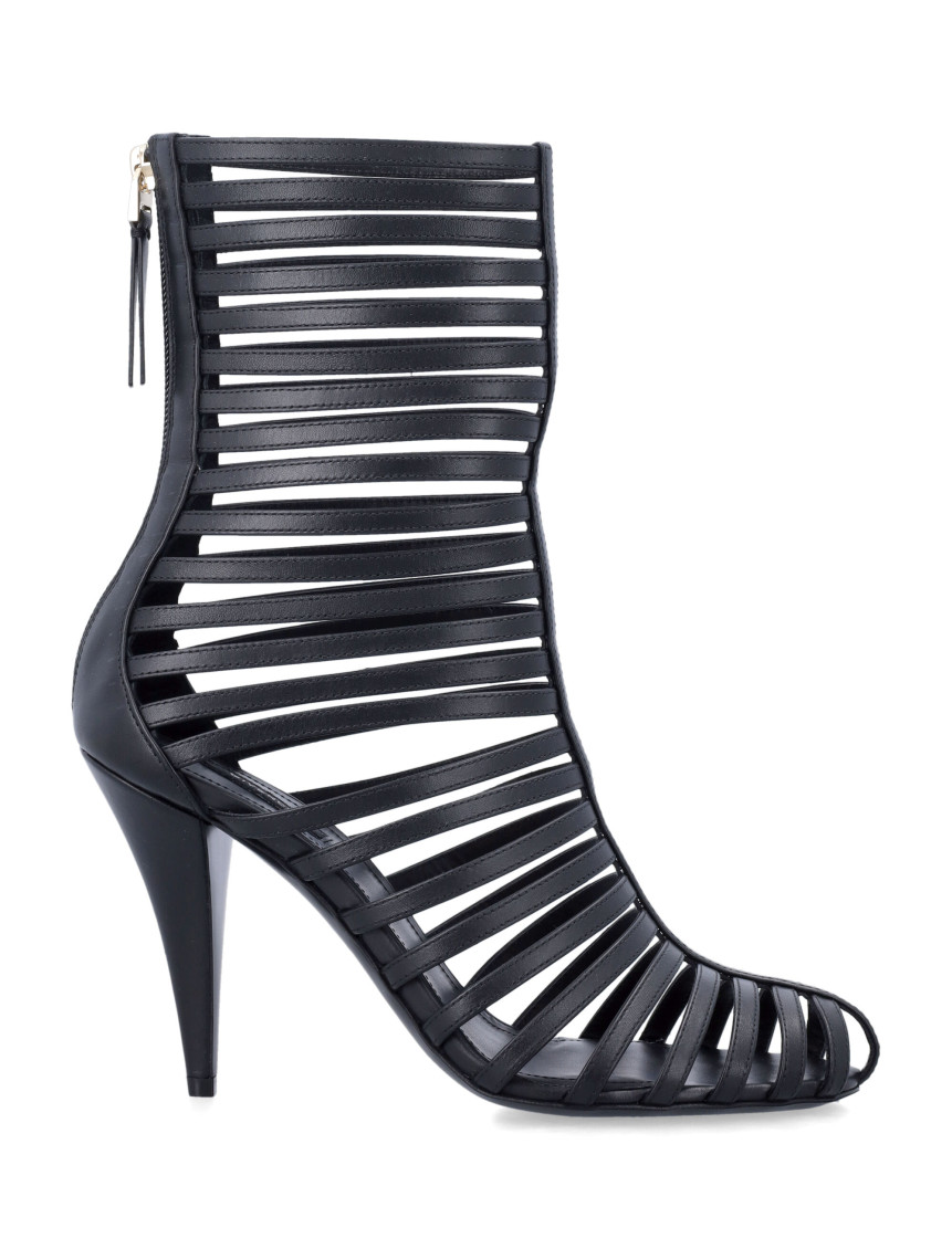 Cage Leather Boots Black