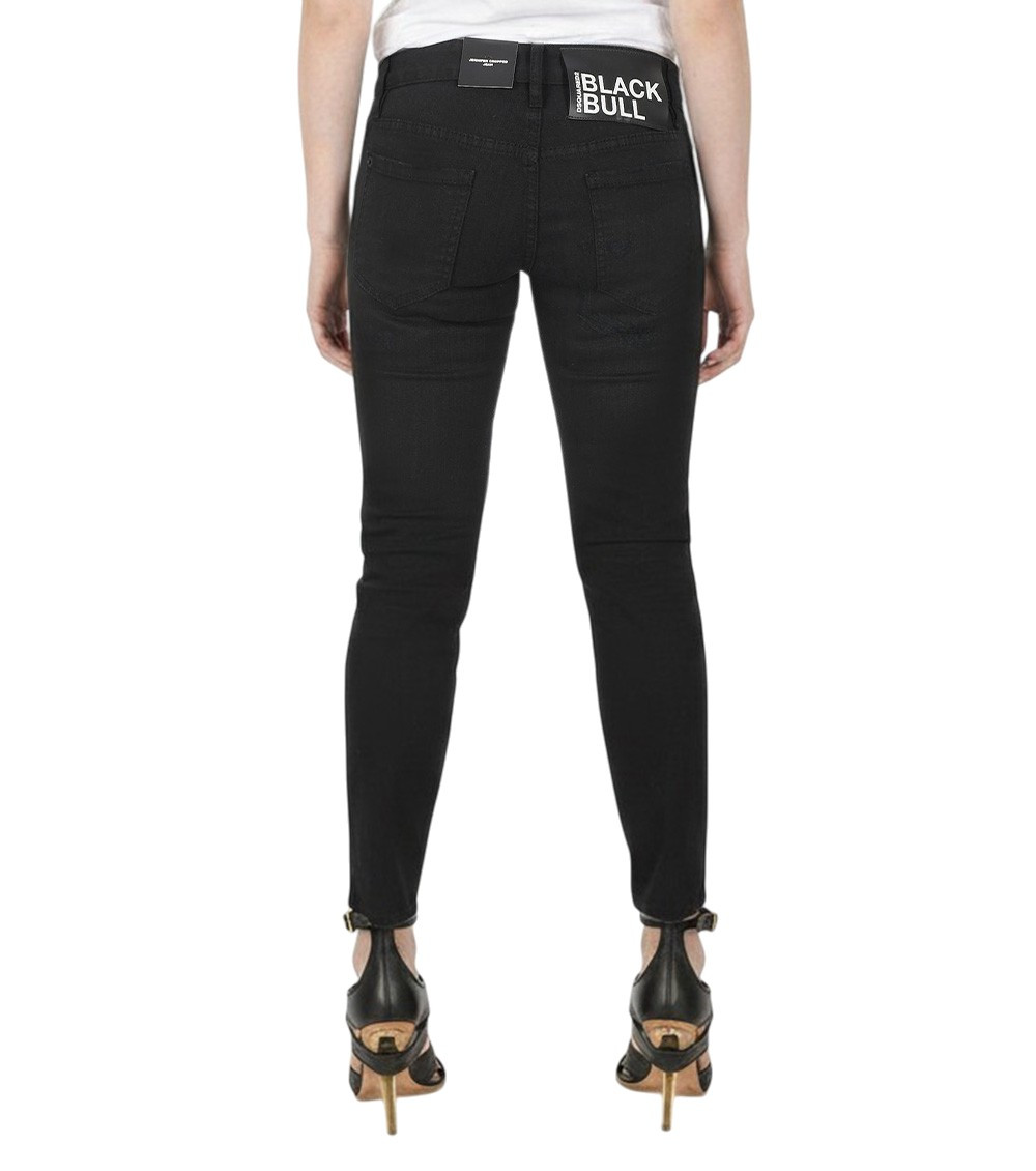 Black Skinny Mid Rise Jeans