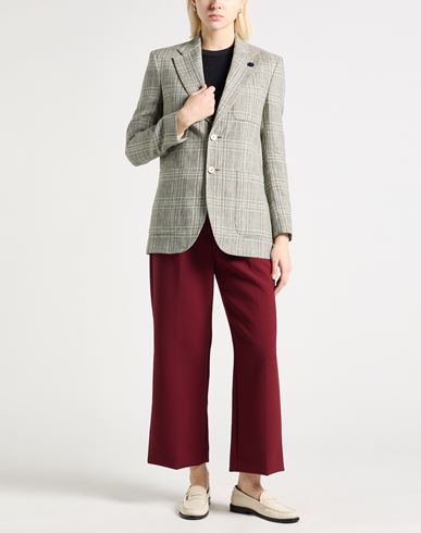 Woman Blazer Grey Size 10 Linen, Viscose, Cotton, Nylon