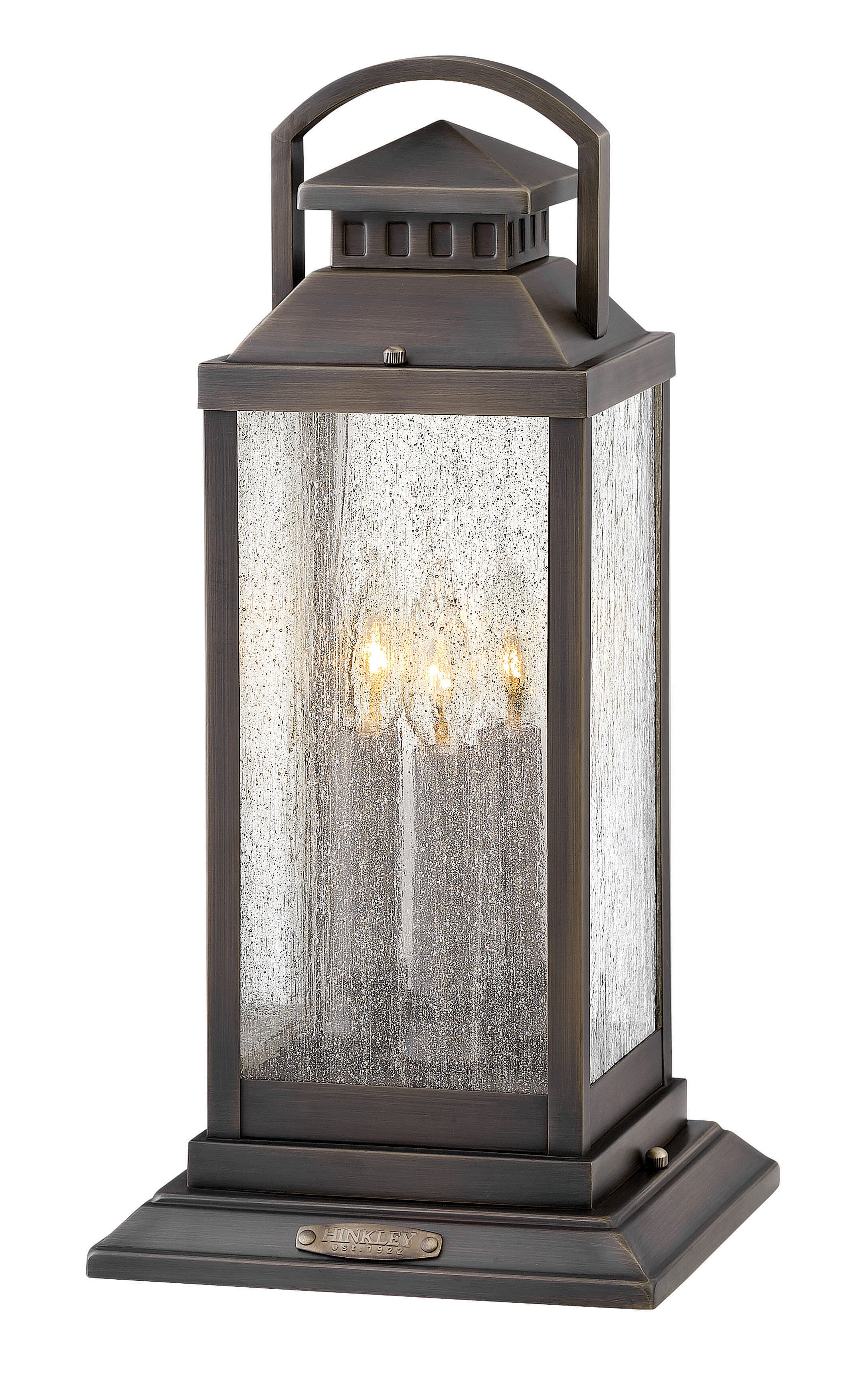 Blackened Brass LED Outdoor Lantern from the Revere Collection