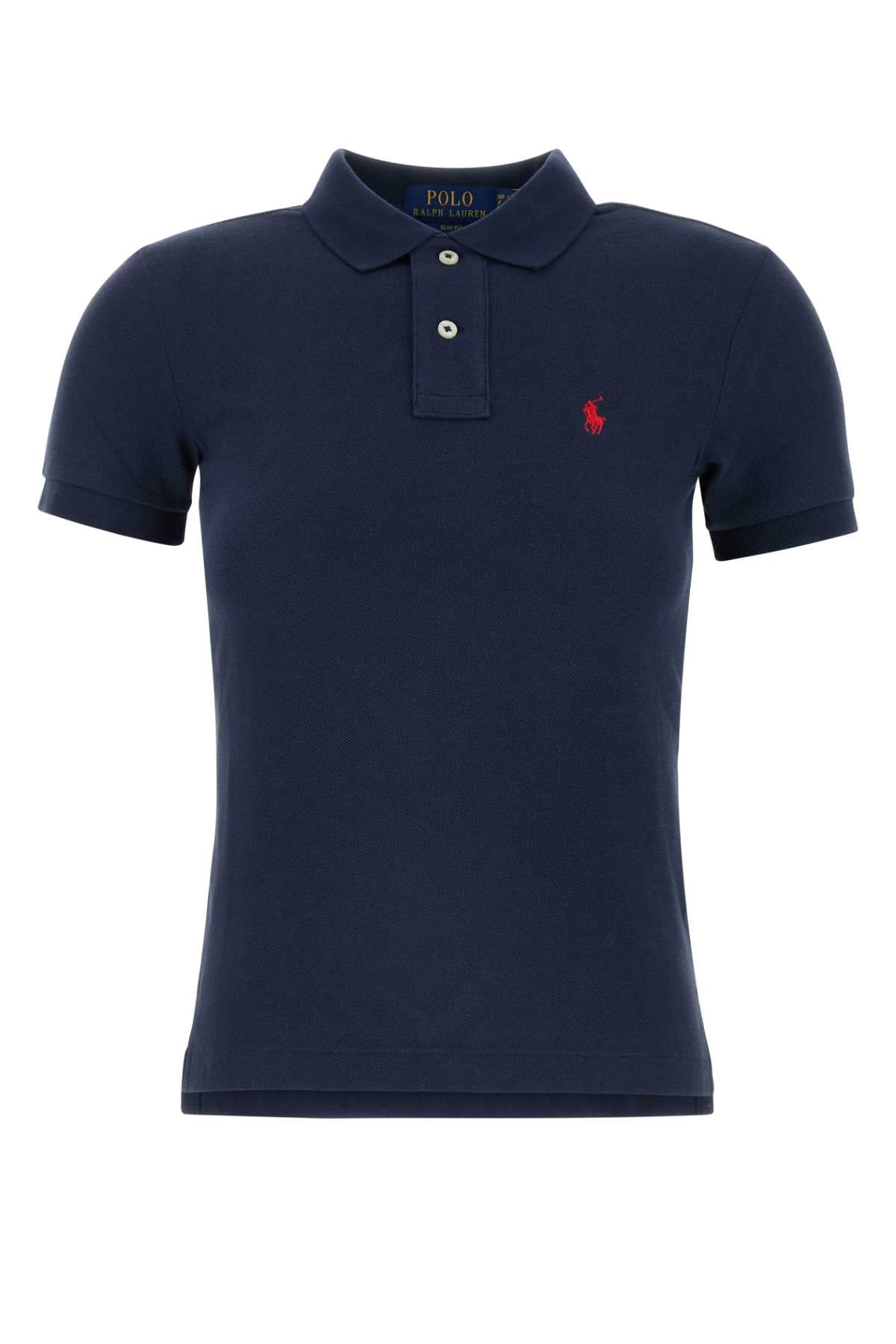 Piqué Cotton Polo Shirt — Navy