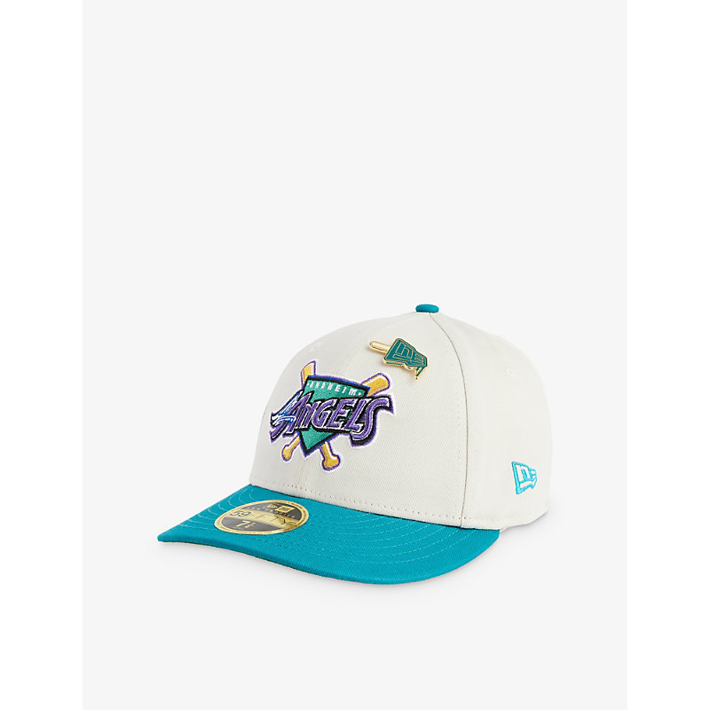 Mens Light Beige 59FIFTY L.A Angels Logo-embroidered Cotton Baseball cap 7 3/8