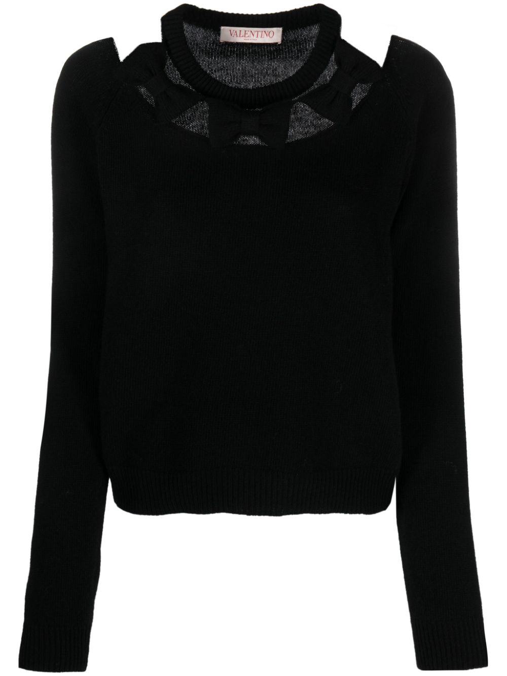 Bow virgin-wool jumper - Red