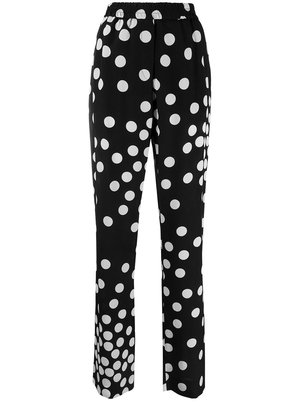 Polka-dot straight-leg trousers - Black