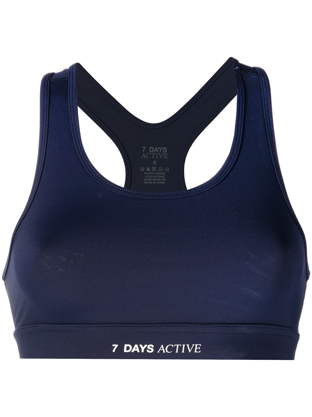 Logo-print cropped bra - Blue