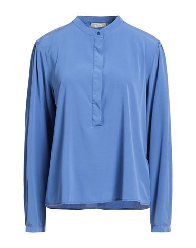 Woman Top Light blue Size 2 Silk, Elastane