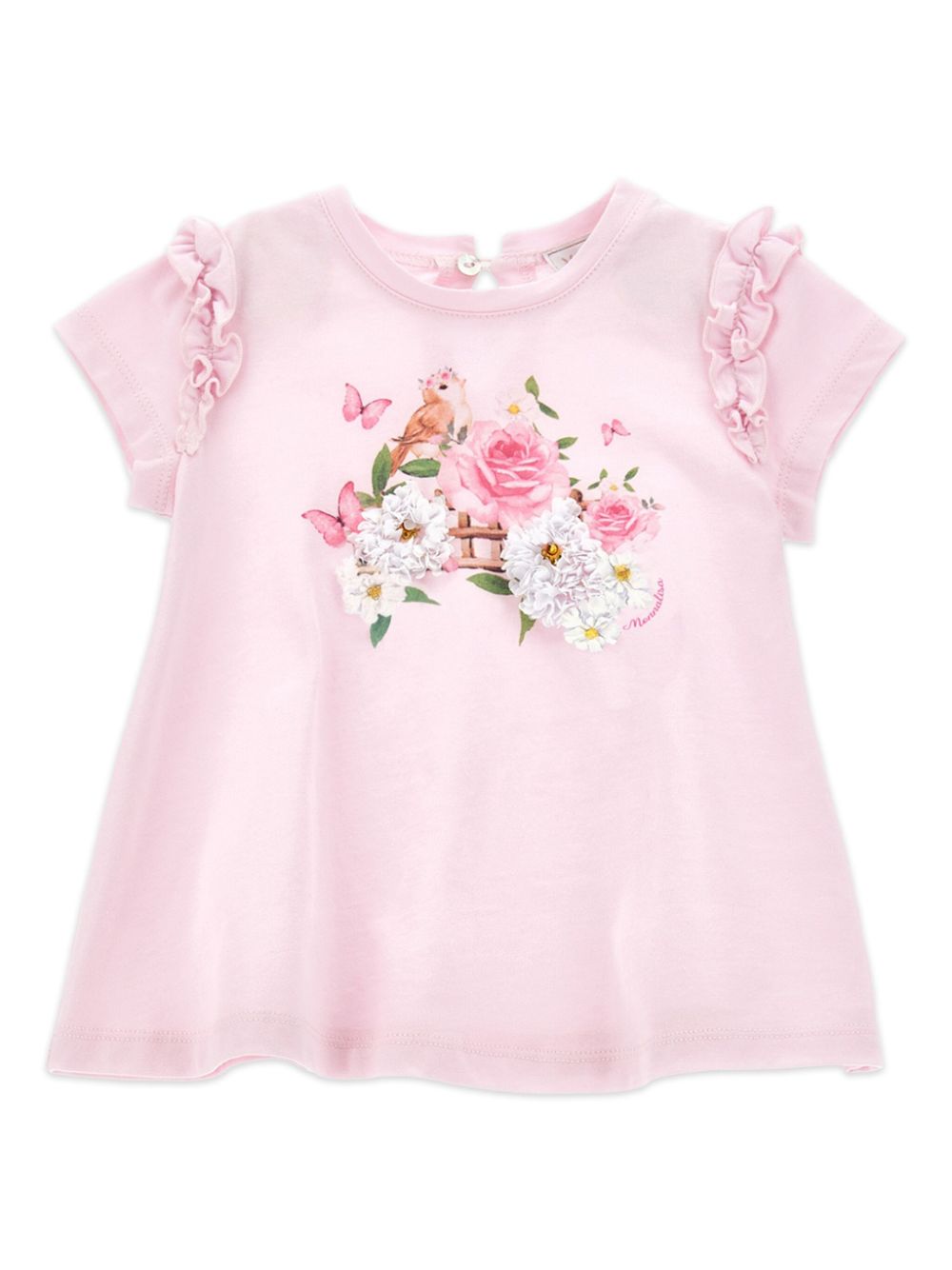 Floral-print cotton T-shirt - Pink