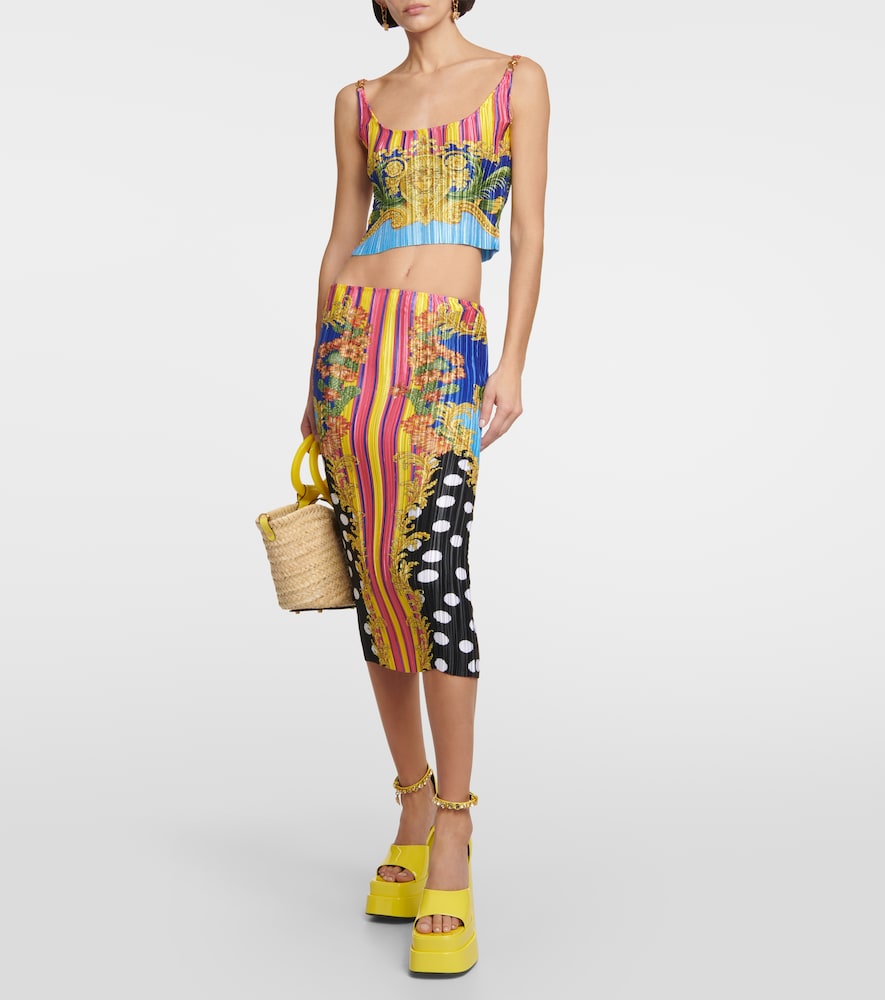 Medusa Palm Springs plissé midi skirt