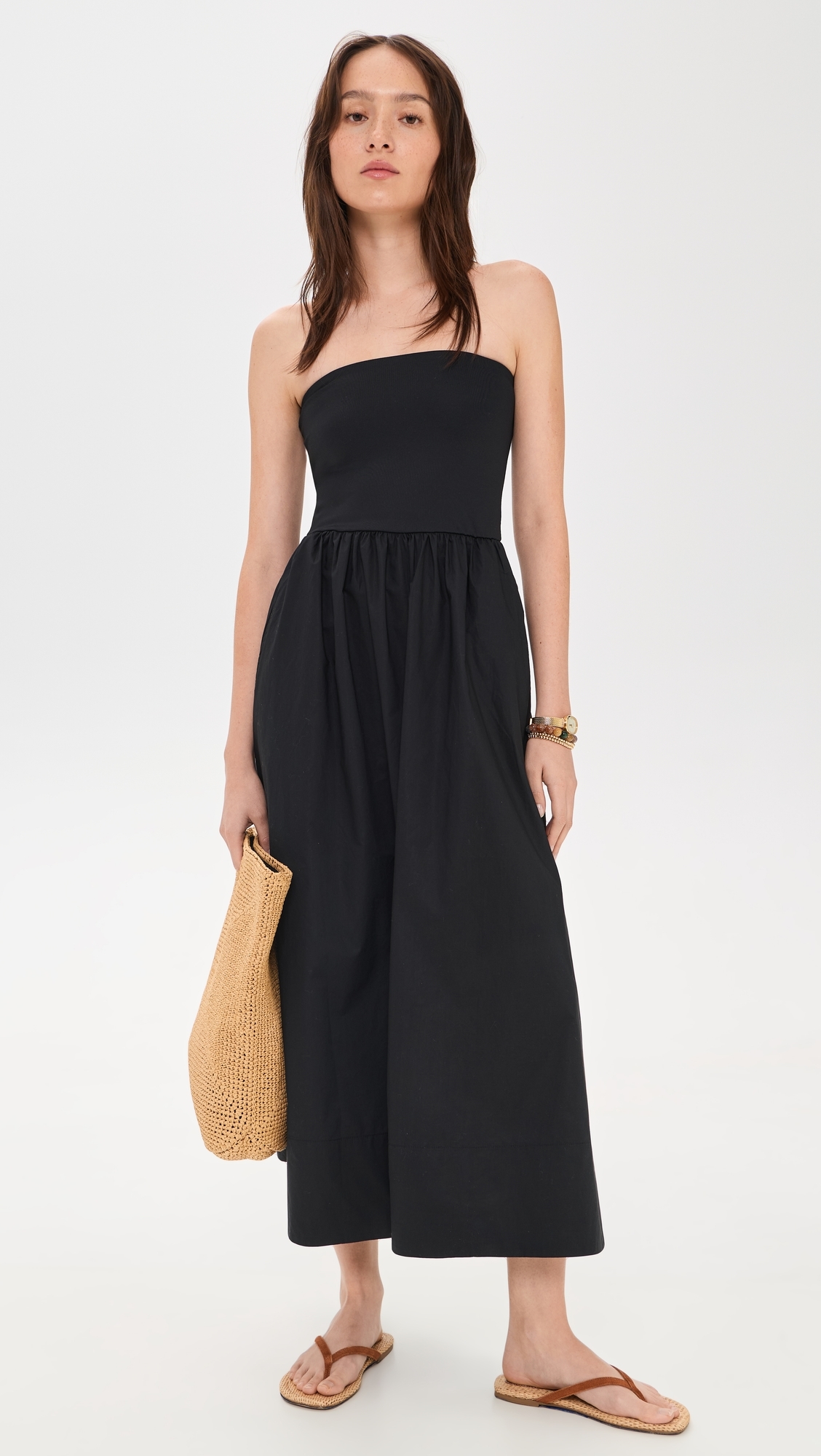 Sunsought Strapless Midi Dress Black
