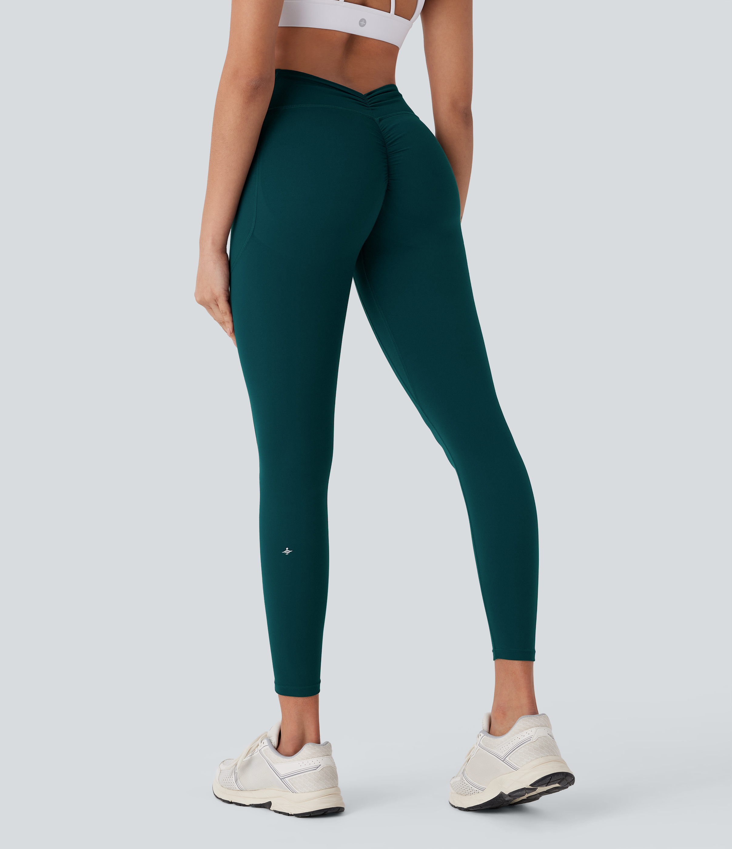 UltraSculpt™ High Waisted Tummy Control Butt Lifting Ruched Pocket Shaping Yoga Leggings  - June Bug